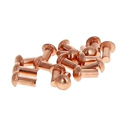 MroMax 50Pcs M4 Round Head Copper Solid Rivets