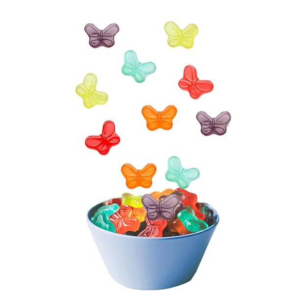 FRUIDLES BUTTERFLIES MINI GUMMY CANDY, ASSORTED FRUIT FLAVORS, ALLERGY FRIENDLY, NON-GMO, NO ARTIFICIAL SWEETENERS (1 POUND)