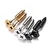 IBLUE Jewelry Stainless Steel 3 Pairs Mens Black Gold Silver Stud Earrings Set
