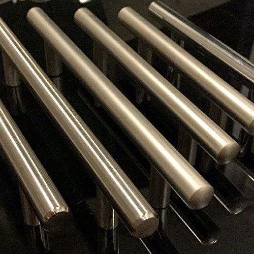 [3.75"~25 Pack] Bar Handle Pulls for Kitchen Cabinets | NEW 2018 Design - Round Precision Contoured Ends & Satin Nickel Matte Finish | Stainless Steel Cabinet Hardware | 3.75 Inch Centers - Thumbnail 4
