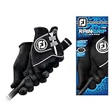 FootJoy Men's RainGrip Pair Golf Glove Black Cadet Large, Pair