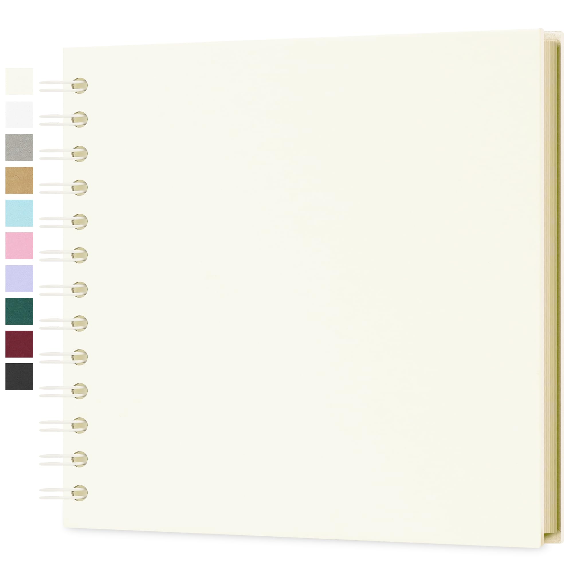 Yopih DIY Scrapbook Album 18x18 cm Hardcover Kraft Paper Scrap Book with 20 Sheets Memory Book for Family and Wedding Photography, Beige