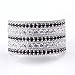 A ANGG 925 Sterling Silver Women Rings with White Cubic Zirconia and Black Spinel High Polish Vintage Statement Rings for Women Girls as Gifts Size 6-10