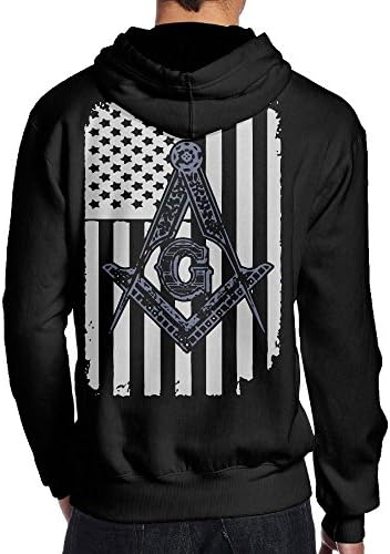 Freemason USA Flag Logo Men's Pullover Hooded Active Jersey,Back Print