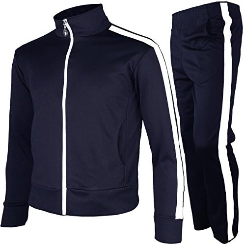 myglory77mall Men's Running Jogging Track Suit Jacket and Pants Warm up Pants Gym Training Wear