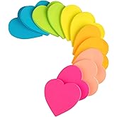 (12 Pads) Heart Sticky Notes 3x3 Inches, Valentines Gifts,Cute Bright Colors Self-Stick Pads, Easy to Post for Home, Notebook, 72 Sheets/pad