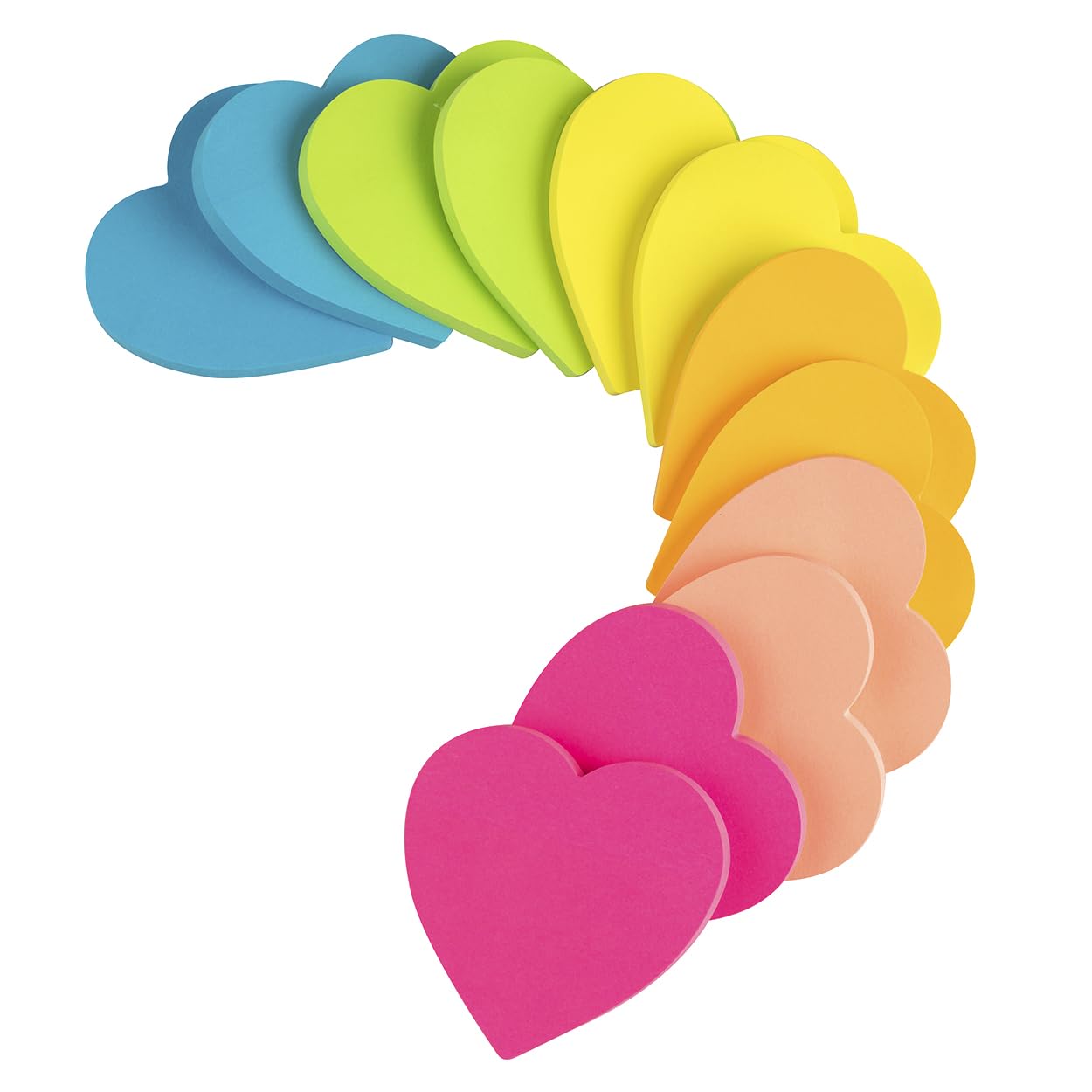Photo 1 of (12 Pads) Heart Sticky Notes 3x3 Inches, Valentines Gifts?Cute Bright Colors Self-Stick Pads, Easy to Post for Home, Notebook, 72 Sheets/pad