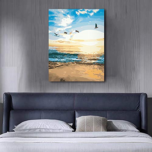 Malen nach Zahlen für Erwachsene, Leinwand-Ölgemälde-Set für Kinder und Erwachsene, Anfänger, 40,6 x 50,8 cm mit 3… – Bild 2