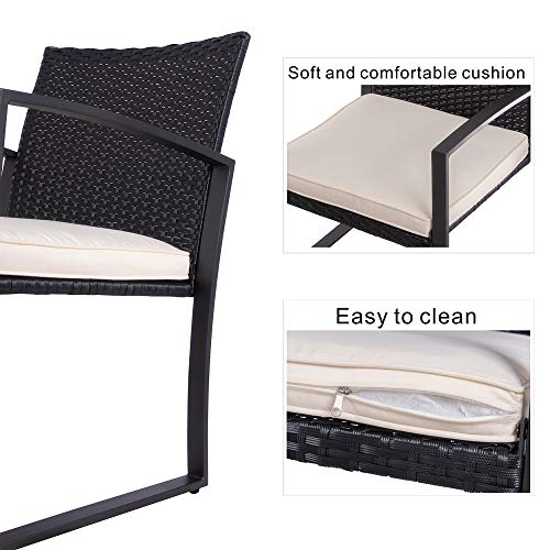 Walsunny 3 Pieces Patio Set Outdoor Wicker Patio Furniture Sets Modern