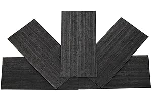 HUATOOL Dyed black veneer Guitar Head Veneer Shell Sheet Headplate Replacement guitar Accessories DIY Guitar making material(Dyed black wood 200 * 90 * 0.5mm 5pcs)