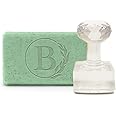 CRASPIRE Acrylic Soap Stamp B Handmade Soap Stamp with Handle 1.57" Soap Embossing Stamp for Cookie Clay Pottery Stamp Biscuits Gummier DIY Arts Crafts Making Projects