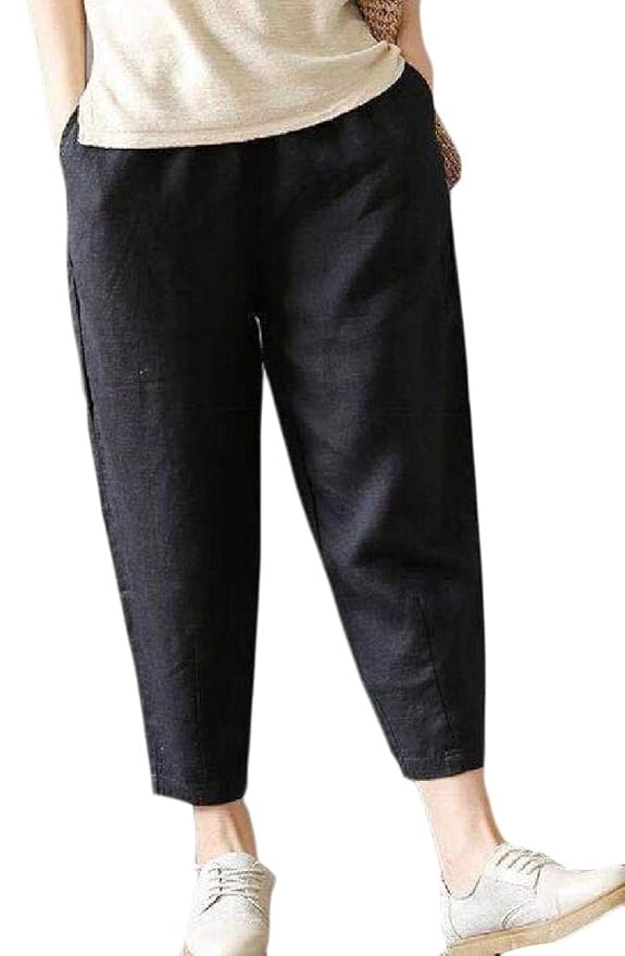 high rise elastic waist pants