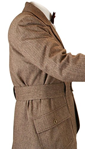 Historical Emporium Men's Norfolk Wool Blend Herringbone Tweed Jacket XL Brown - Thumbnail 2