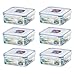 (Pack of 6) LOCK & LOCK Airtight Square Food Storage Container 29.41-oz / 3.68-cup
