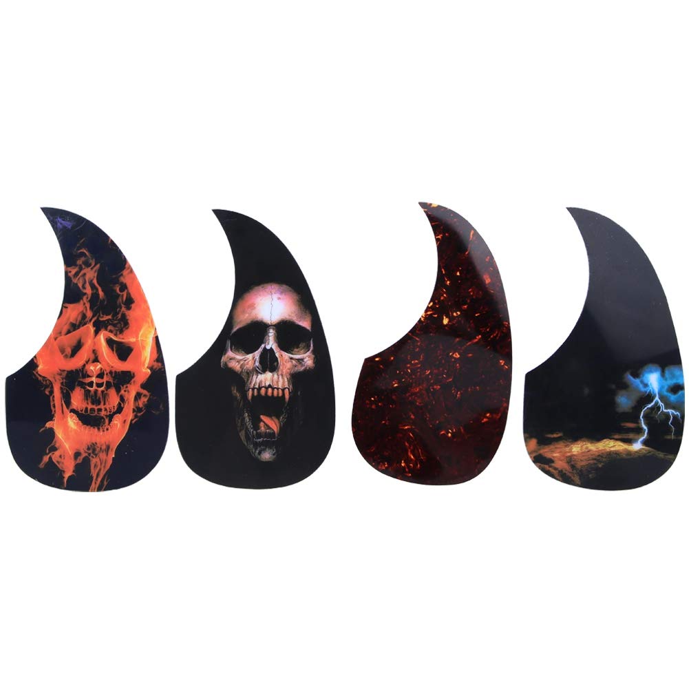 Pickguard for Acoustic, 4Pcs Acoustic Guitar Pick Guard Anti-Scratch Plate Pick Guard with Self-Adhesive for Acoustic Guitar Musical Instrument Accessories