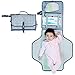 Portable Changing Pad, Baby Diaper Changing Pad, Unisex, Travel Friendly, Stroller Strap, Improves Baby Hygiene, Big Pockets for Wipes, Cushioned Pillow, Waterproof Baby Portable Changing Mat