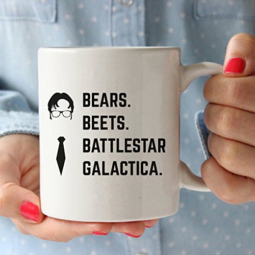 Bears Beets Battlestar Galactica Funny 11 oz Coffee Mug Inspired By TV Show The Office Quote