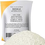 Organic White Beeswax Pellets 1lb (16 oz) by Mary Tylor Naturals, Premium Quality, Cosmetic Grade, Triple Filtered Bees Wax Pastilles Great for DIY Lip Balm Recipes Body Creams Lotions Deodorants