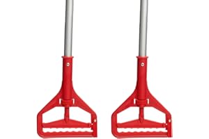 Commercial Heavy-Duty Mop Handle, Industrial-Grade Replacement Part, Clamp-on Design, Universal Fit, Blue-2pc (Red)