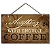 Highland Graphics Anything is Possible With Enough Coffee 9x6 MDF Wood Kitchen Wall Sign,brown