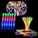 Blu7ive 130PCS Glow Sticks Bulk Pack, with 100 Glowsticks and 30 Foam Sticks, LED Flashing Light Up Batons Kids Toys Glow in The Dark Party Supplies for Birthday Wedding