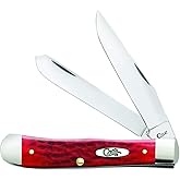Case WR XX Pocket Knife Dark Red Bone Trapper Carbon Steel (CS) Item #6984 - (6254 CS) - Length Closed: 4 1/8 Inches