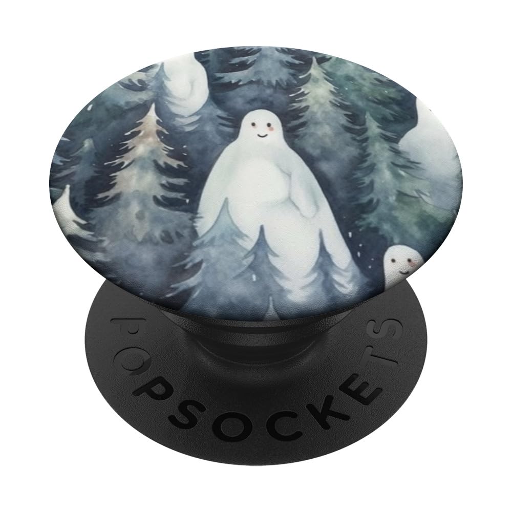 Ghost Hidding In A Pine Forest PopSockets Swappable PopGrip