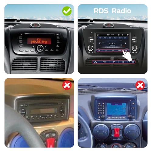 Car Radio Linux Lightning Start Compatible Fiat Doblo 2010-2015 | Quick Installation | CarPlay/Android Auto Wireless/FM/AM/RDS/USB | DSP 100W |