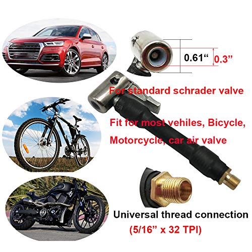 Melphan-Auto 2PCs Air Inflator Hose Adapter Convert Twist On Connection to Lock On Connection, Locking Air Chuck with Air Hose and Standard Tire Valve Fine Thread