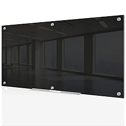 J&J worldwide Black Glass Whiteboard Magnetic Dry