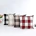 famibay Buffalo Plaid Pillow Covers, Classic Checker Farmhouse Pillowcase with Invisible Zipper Cotton Linen Decorative Cushion Covers Set of 2 (Red and Black,24 x 24)