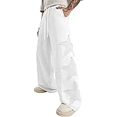 ZAFUL Men's Casual Straight Sweatpants Color Block Stars Pattern Joggers Long Wide Leg Baggy Sweat Pants