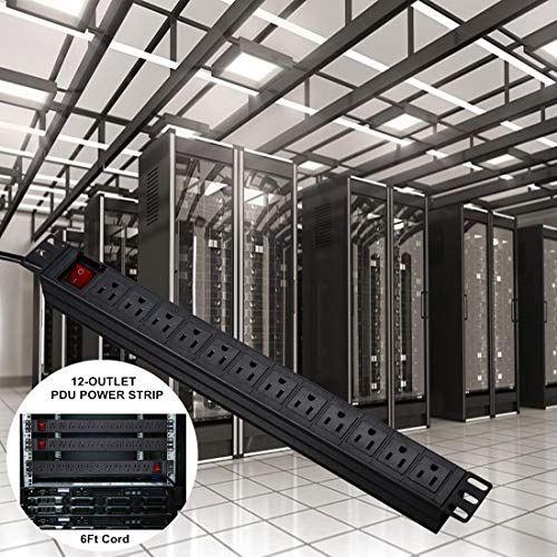 BTU Power Strip Surge Protector RackMount PDU, 12 Outlet Power Strip