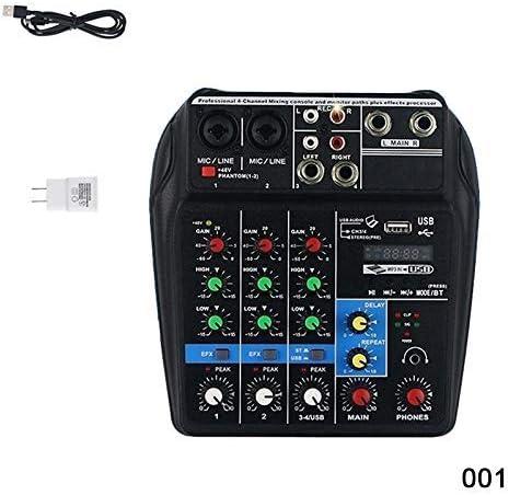 Metyere Mini USB Audio Mixer Amplifier Amp Bluetooth Board 48V Phantom Power 4 Channels for DJ Karaoke (01)