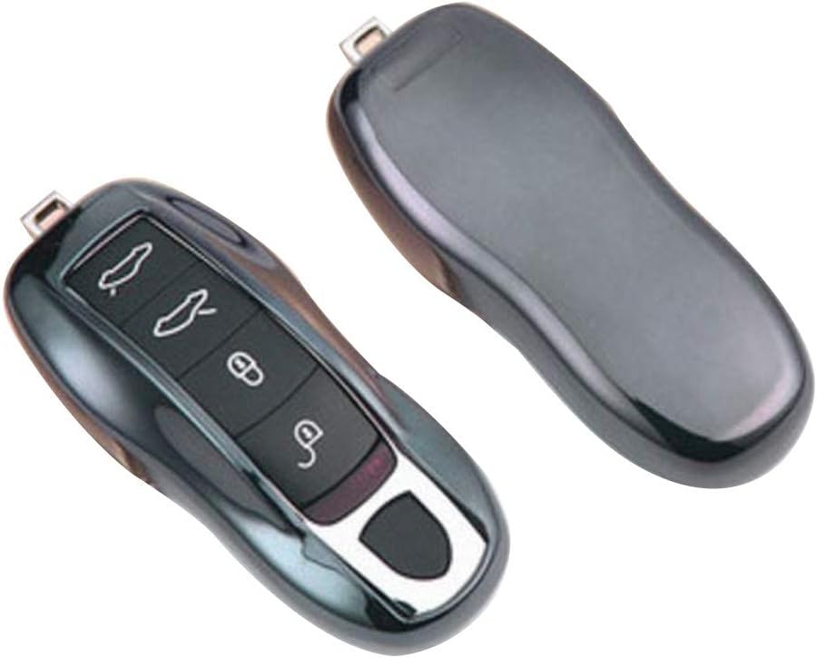 KAILLEET YY6 Replacement Smart Car Key Fob Cover Fit Panamera Para Meira Macan for Porsche Key Fob Case Entry Keyless Remote Control Key (Color : Black)