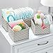 mDesign Soft Fabric Dresser Drawer and Closet Storage Organizer for Kids/Toddler Room, Nursery, Playroom, Bedroom - Chevron Zig-Zag Print - Organizing Bins in 2 Sizes - Set of 3 - Taupe/Natural
