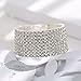 TENGZHEN Bridal Rhinestone Stretch Bracelet Silver Tone - Ideal for Wedding, Prom, Party or Pageant