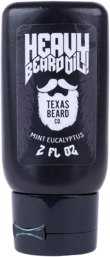 Texas Beard Co. Heavy Beard Oil, 2oz- Softening Leave In Conditioner (Mint Eucalyptus)
