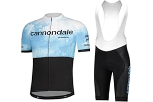 BEYLEAYCAU Men's short sleeve cycling jersey with 3 pockets and summer bib Breathable cycling set GEL-Pad