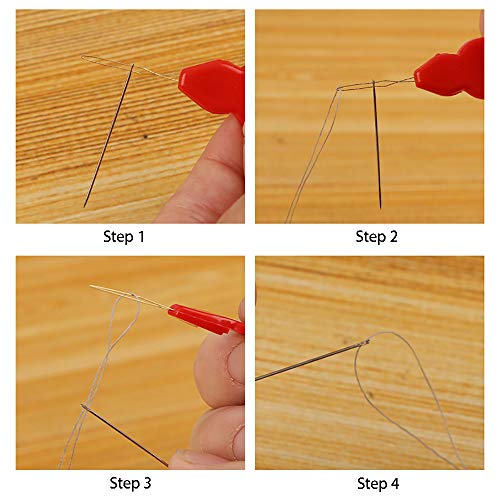 HAPY SHOP 2 Pack 30-Count Assorted Hand Sewing Needles with 4 Pieces Gourd-Shaped Needle Threaders Set for Sewing Repair - Thumbnail 3