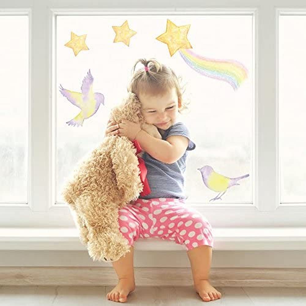 Mythical Stars and Birds Window Stickers, Window Stickers, Children's Room Decor, UK