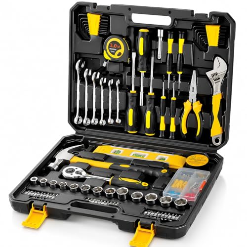 Kit Ferramentas Completo, 108 Peças Caixa de Ferramentas Manuais Profissionais para Reparos e Montagens em Casa, Oficina, Carros e Projetos DIY Maleta de Ferramentas