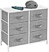 Sorbus Dresser with 6 Drawers - Chest Organizer Unit with Steel Frame Wood Top & Handle Easy Pull Fabric Bins for Clothes - Storage Furniture for Bedroom, Hallway, Living Room, Nursery & Closet
