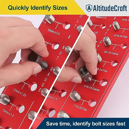 AltitudeCraft Thread Checker, Nut and Bolt Thread Checker, Bolt Size and Thread Gauge, Bolt and