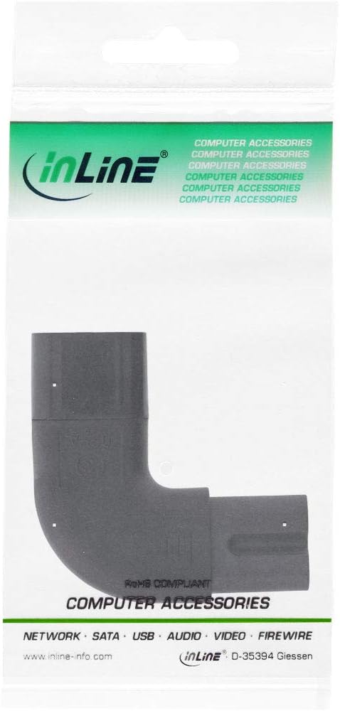 InLine® Voedingsadapter IEC 60320 C14 / C5, boven/onder hoek, 3-polig Koudeapparaten/Notebook