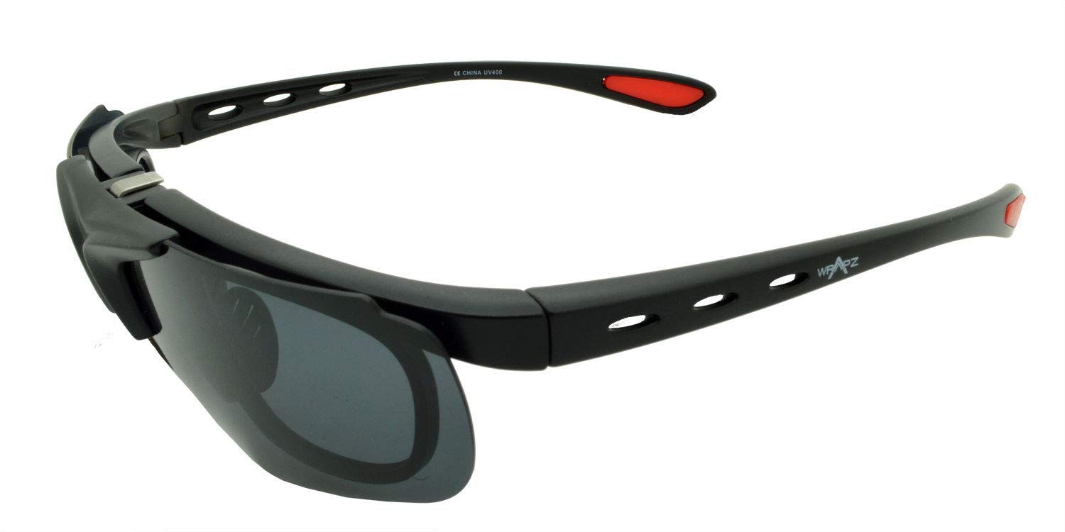 WrApz 2320 Polarised Sport Sunglasses Flip Up 3 Lens Interchangeable Set