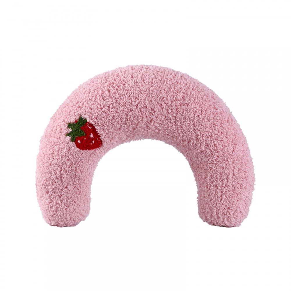 DONGKER Cat Sleeping Plush Pillow,Curved Soft Pet Soothing Toy, Soft Fluffy U-shaped Pillow for Cats Small Dogs Puppy Sleeping Resting Playing