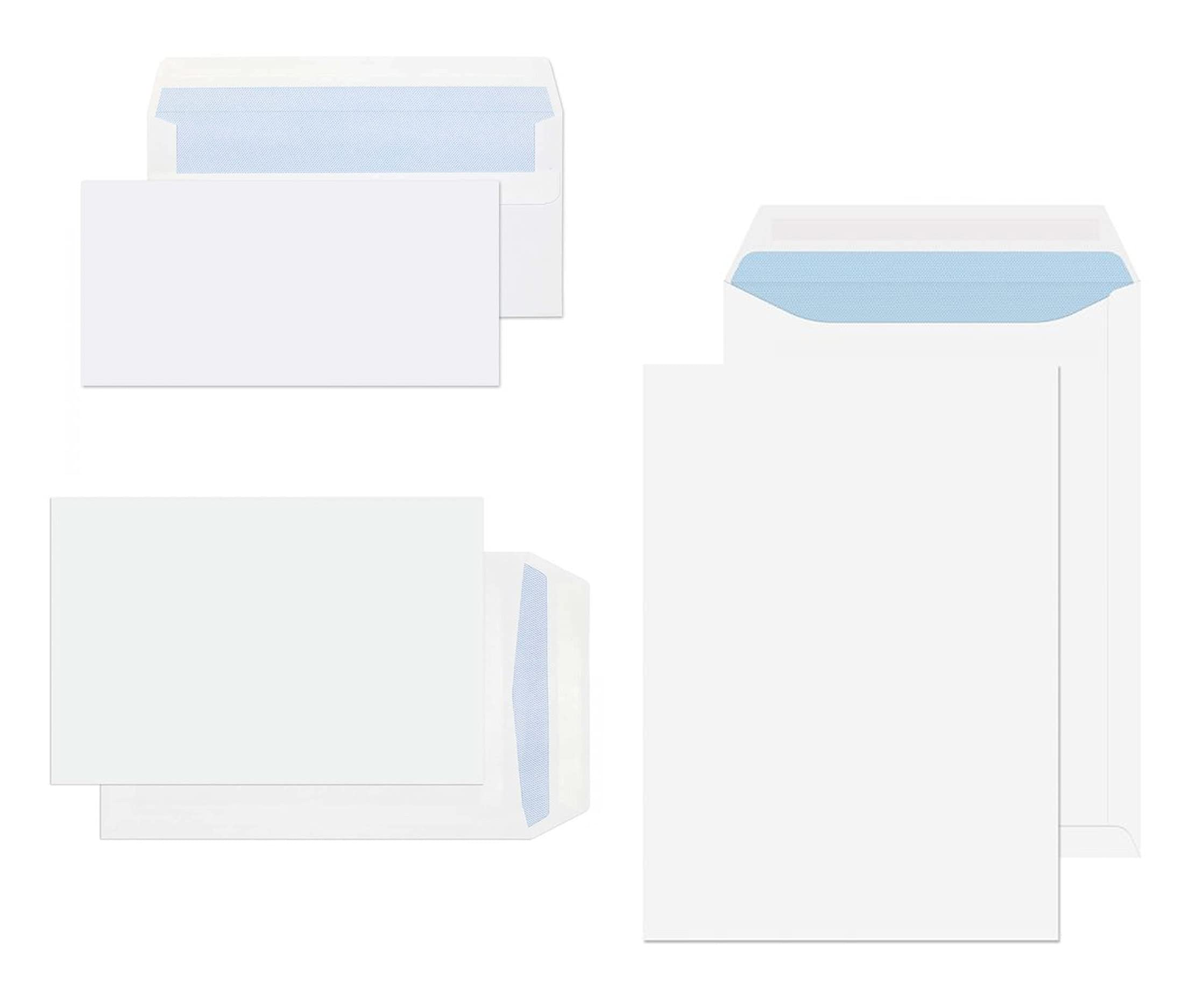 Mixed Size Standard Pack Envelopes DL C5 C4 No Window Secure SELF Seal Plain White Home Office Business Mail (8X Standard DL / 8X C5 / 8X C4 Envelopes)