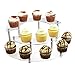 MyGift 3 Tier Clear Acrylic & Silver-Tone Metal Half Moon Server Countertop Cupcake Display Stand, Modern Organizer Rack