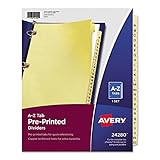 Avery 24280 Preprinted Laminated Tab Dividers w/Copper Reinforced Holes, 25-Tab, Letter
